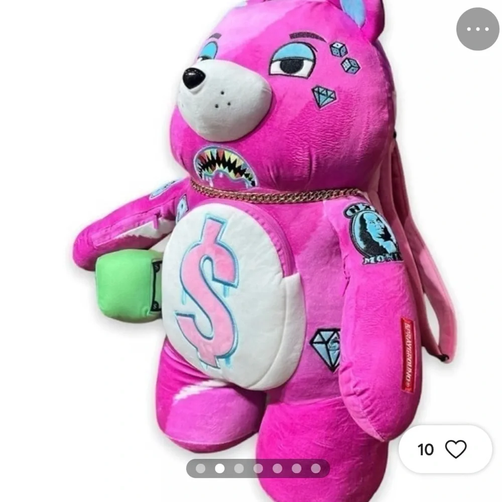 Sprayground Pink Punk MoneyBear Teddybear Backpack - Picture 2 of 7